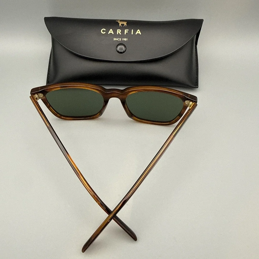 Carfia CA5354 Polarized Authentic Italian Sunglasses Tortoise Frame/Green & Case